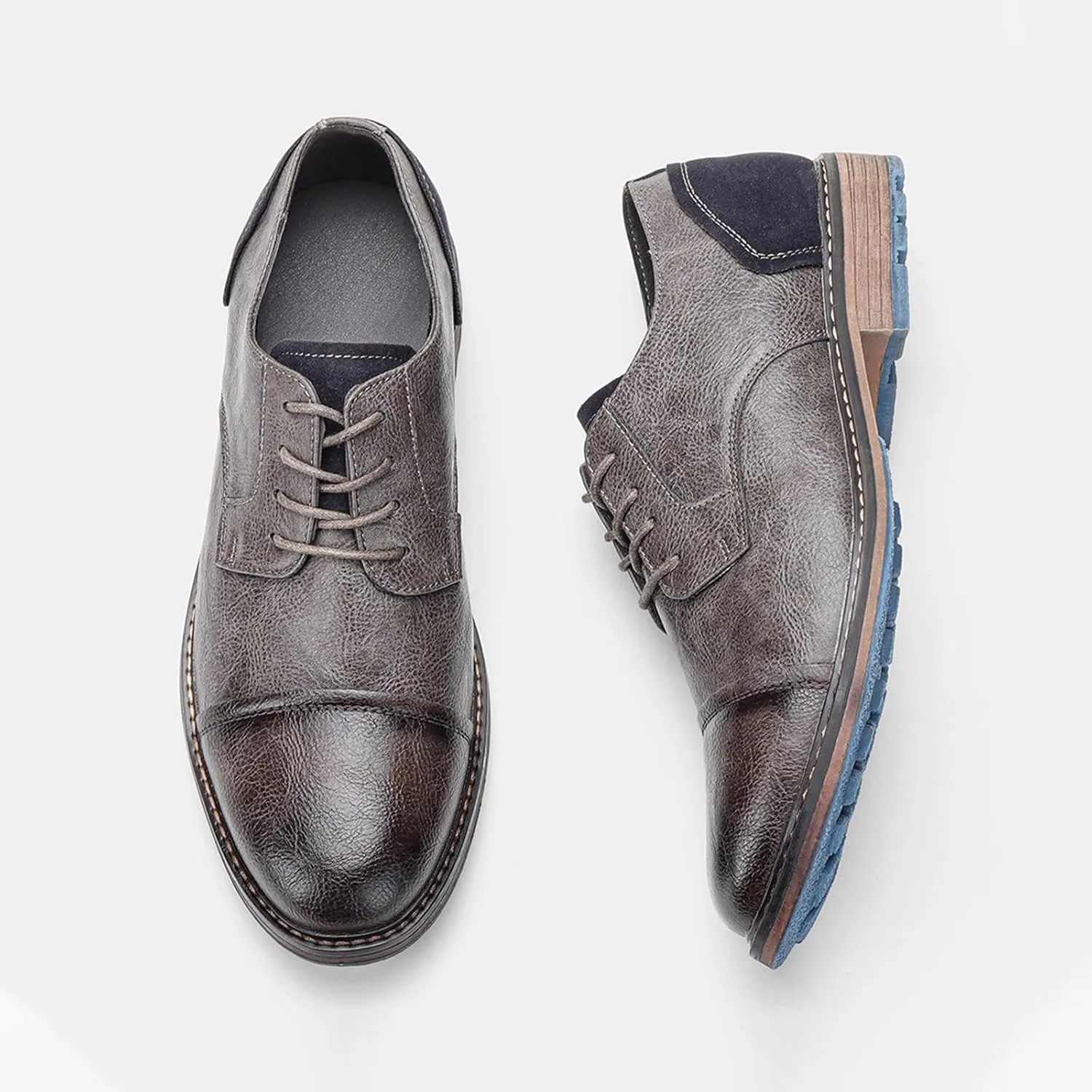 Men's Orthopedic Comfort Dress Shoes Casual Business Leather Oxford Derby Loafers Office Walking Work Flats