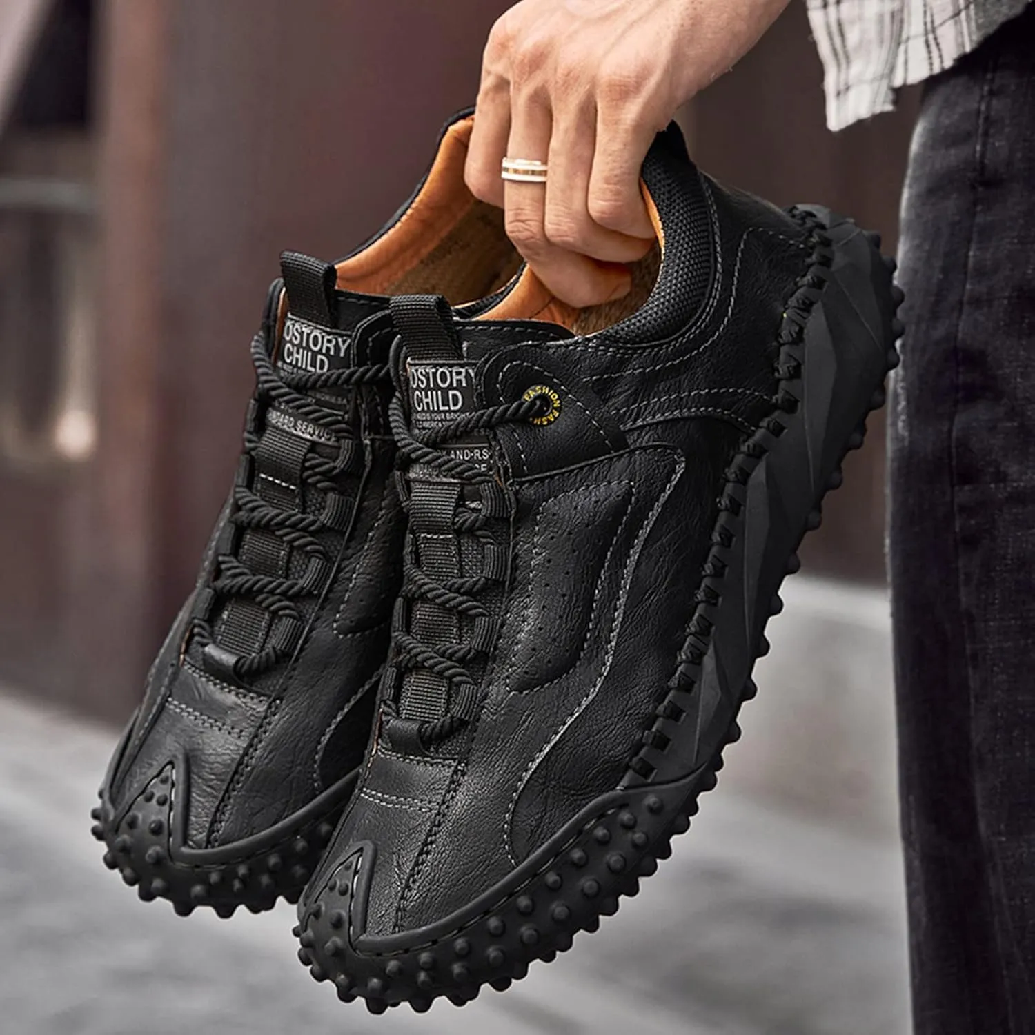 Men's Orthopedic Comfortable Lace Up Shoes Outdoor Athletic Lace Up Hiking Shoe Men's Comfortable Canvas Shoes