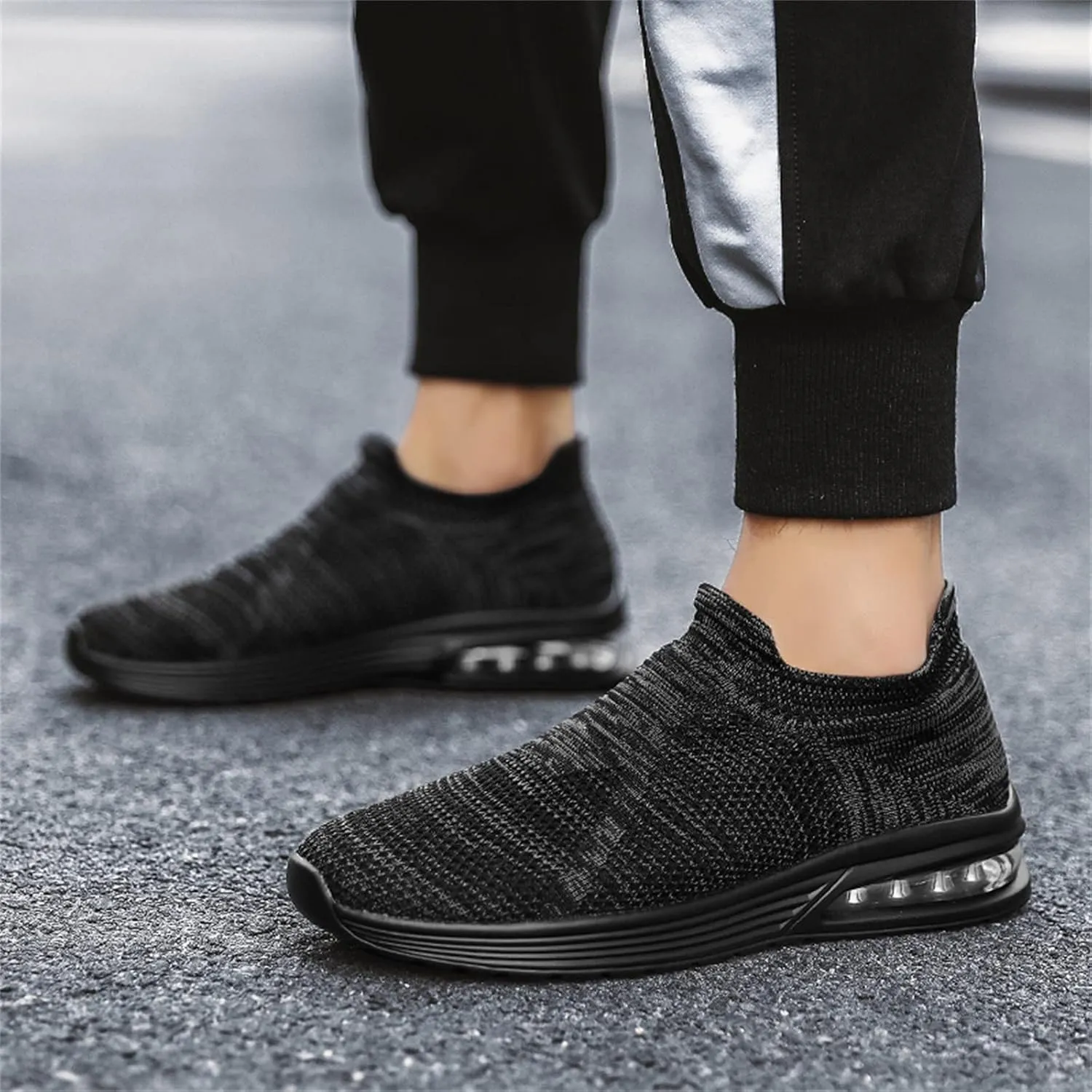 Men's Recovery Sneaker Comfortable Air Cushion Sole Sneaker Casual Breathable Slip On Shoes Arch Support Shoes
