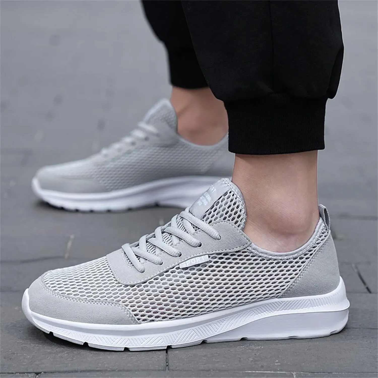 Mens Running Shoes Slip-on Walking Tennis Sneakers Lightweight Breathable Casual Soft Sole Mesh Workout Sports Shoes