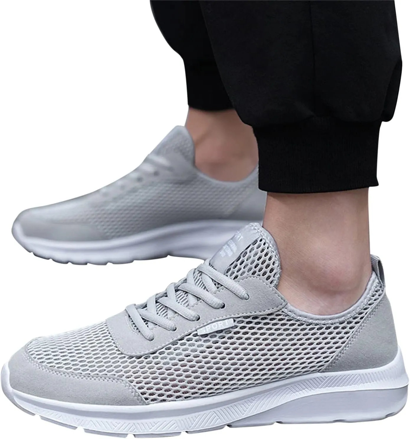 Mens Running Shoes Slip-on Walking Tennis Sneakers Lightweight Breathable Casual Soft Sole Mesh Workout Sports Shoes