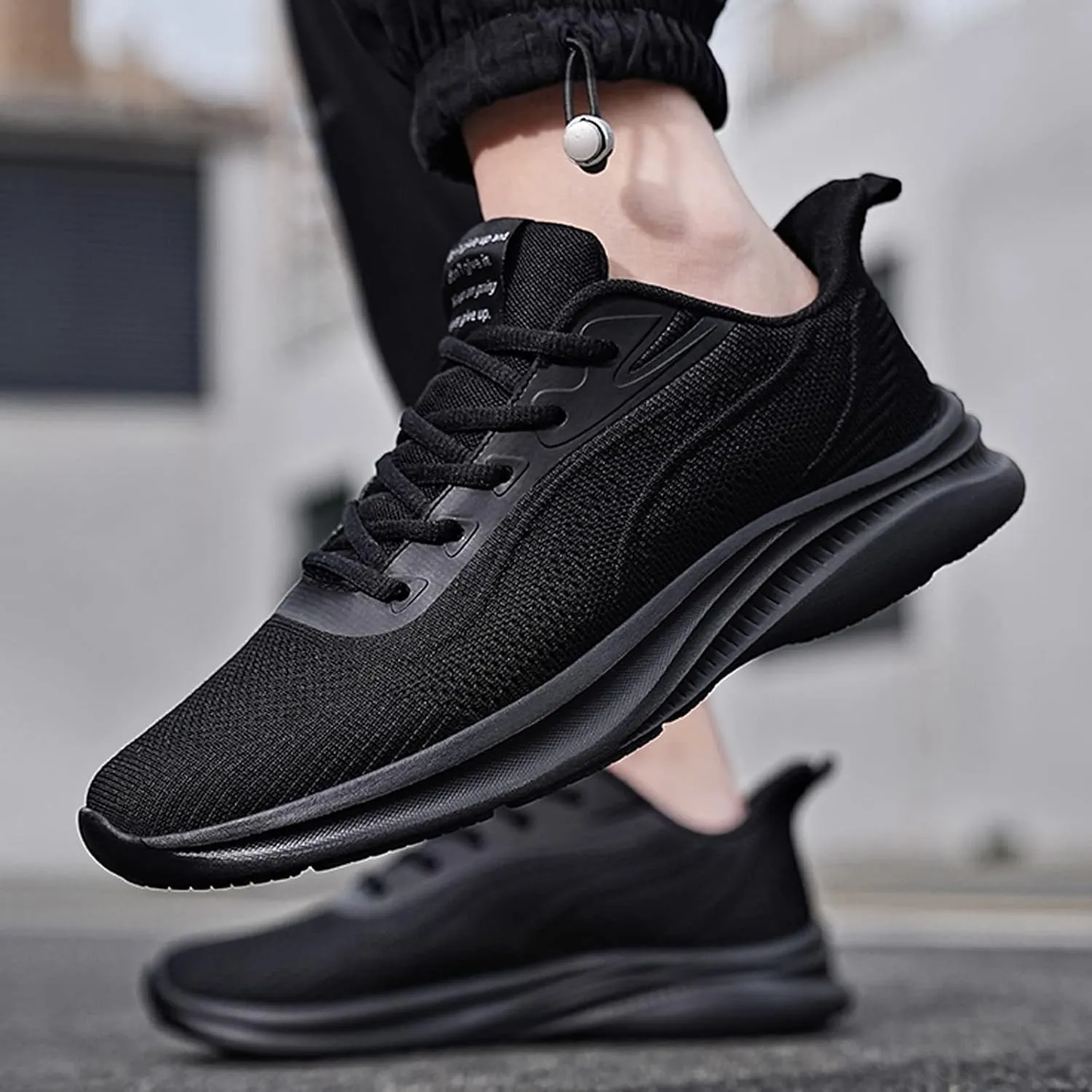 Men's Shoes Large Size Fashion Casual Mesh Breathable Casual Shoes Lace Up Running Men's Sneaker