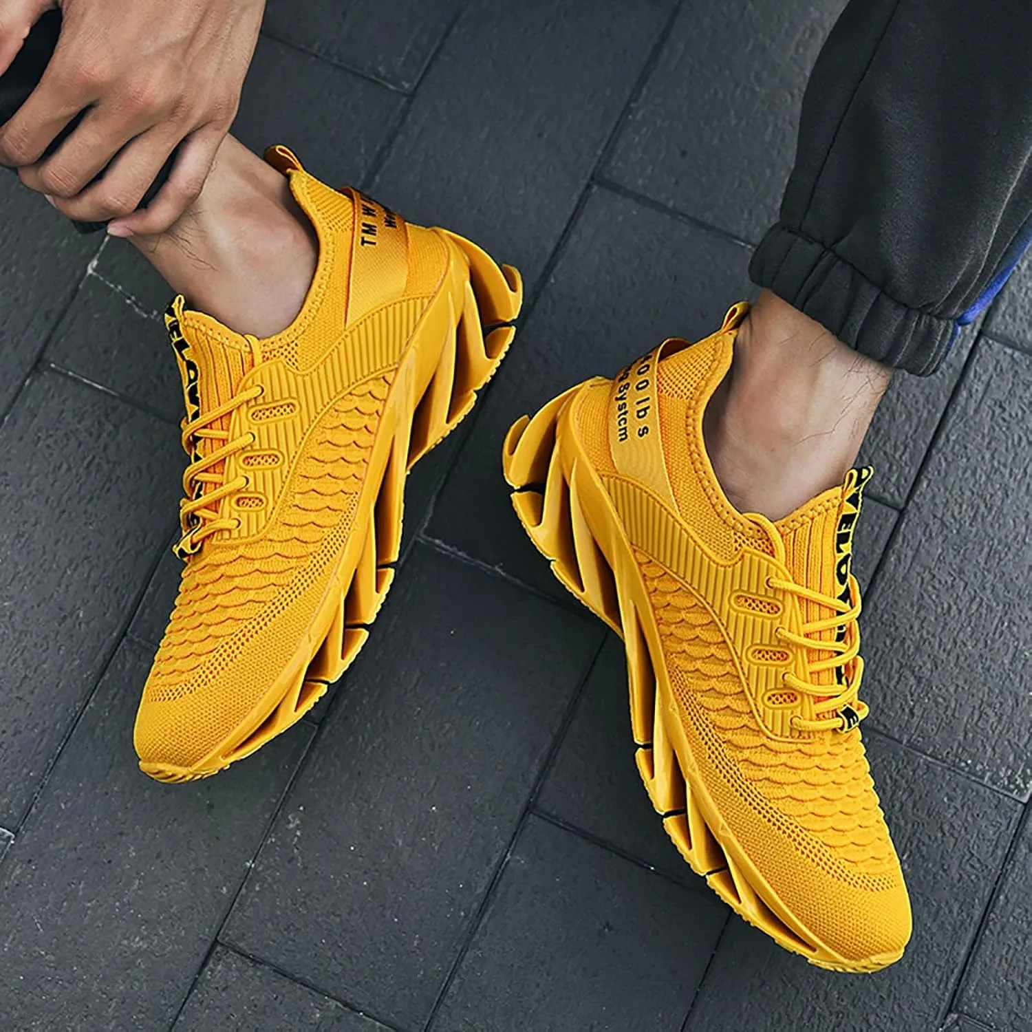 Mens Slip On Sneakers Height Boosting Shoes for Men Walking Shoes Non Slip Breathable Knit On Sneakers