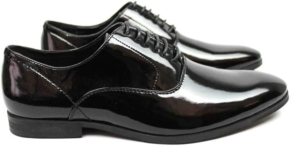 Men's Tuxedo Shoes Patent Leather Traditional Round Toe Lace Up Oxfords AZAR