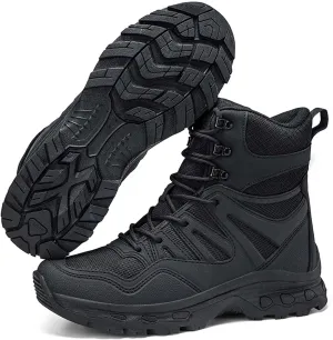 Men's Waterproof Anti-slip Wear-resistant Hiking Boots Military Training Boots Outdoor Hiking Breathable Boots high-top Lace-up Combat Boots Comfortable Work Boots