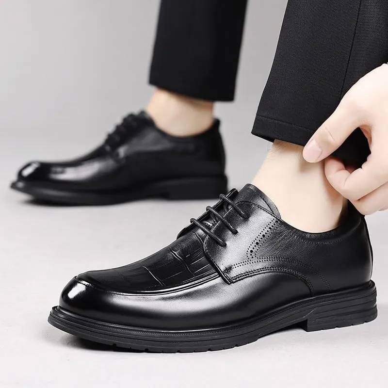Men's Wingtip Dress Shoes Leather Lace Up Non Slip Business Derby Shoes for Men Comfort Casual Oxford Shoes Breathable Shoes