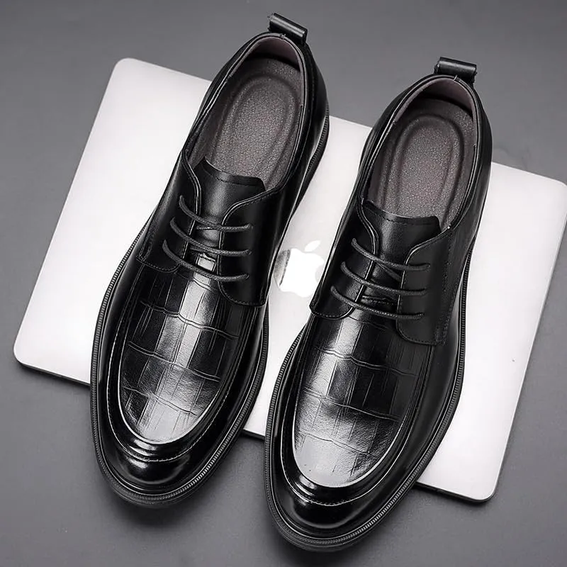 Men's Wingtip Dress Shoes Leather Lace Up Non Slip Business Derby Shoes for Men Comfort Casual Oxford Shoes Breathable Shoes