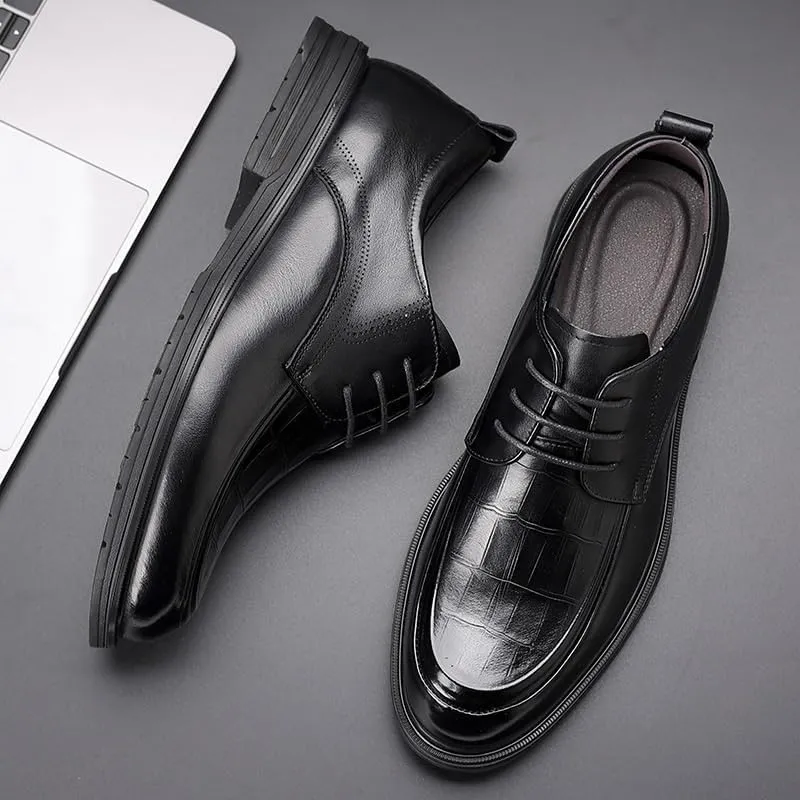Men's Wingtip Dress Shoes Leather Lace Up Non Slip Business Derby Shoes for Men Comfort Casual Oxford Shoes Breathable Shoes