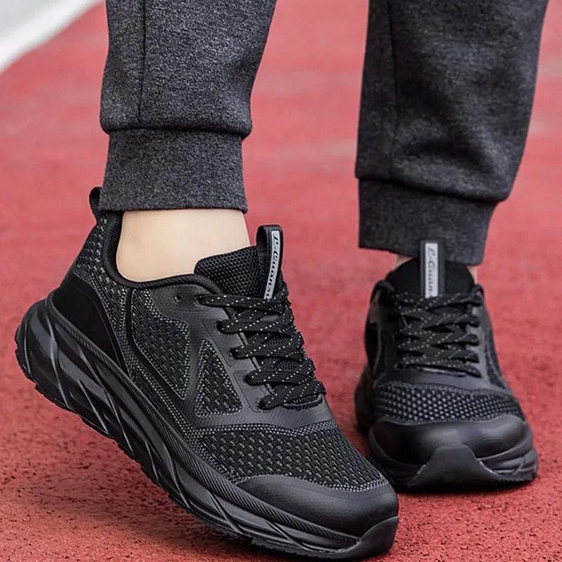 Mens Women Trainers Running Walking Mesh Slip On Shoes Lightweight Comfortable Badminton Gym Tennis Sneakers Non-Slip Sole