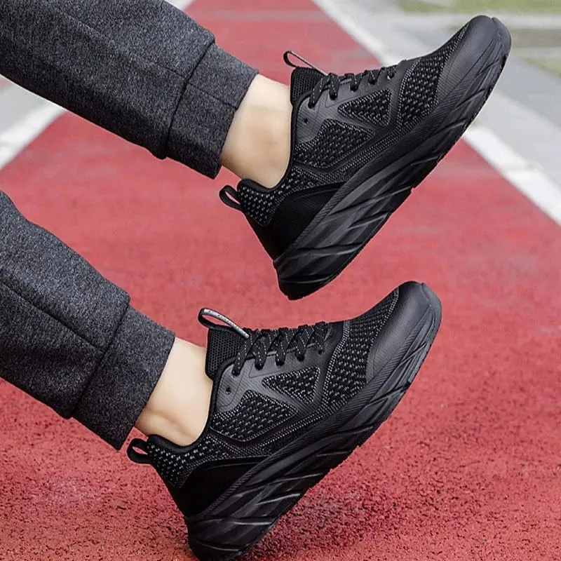 Mens Women Trainers Running Walking Mesh Slip On Shoes Lightweight Comfortable Badminton Gym Tennis Sneakers Non-Slip Sole