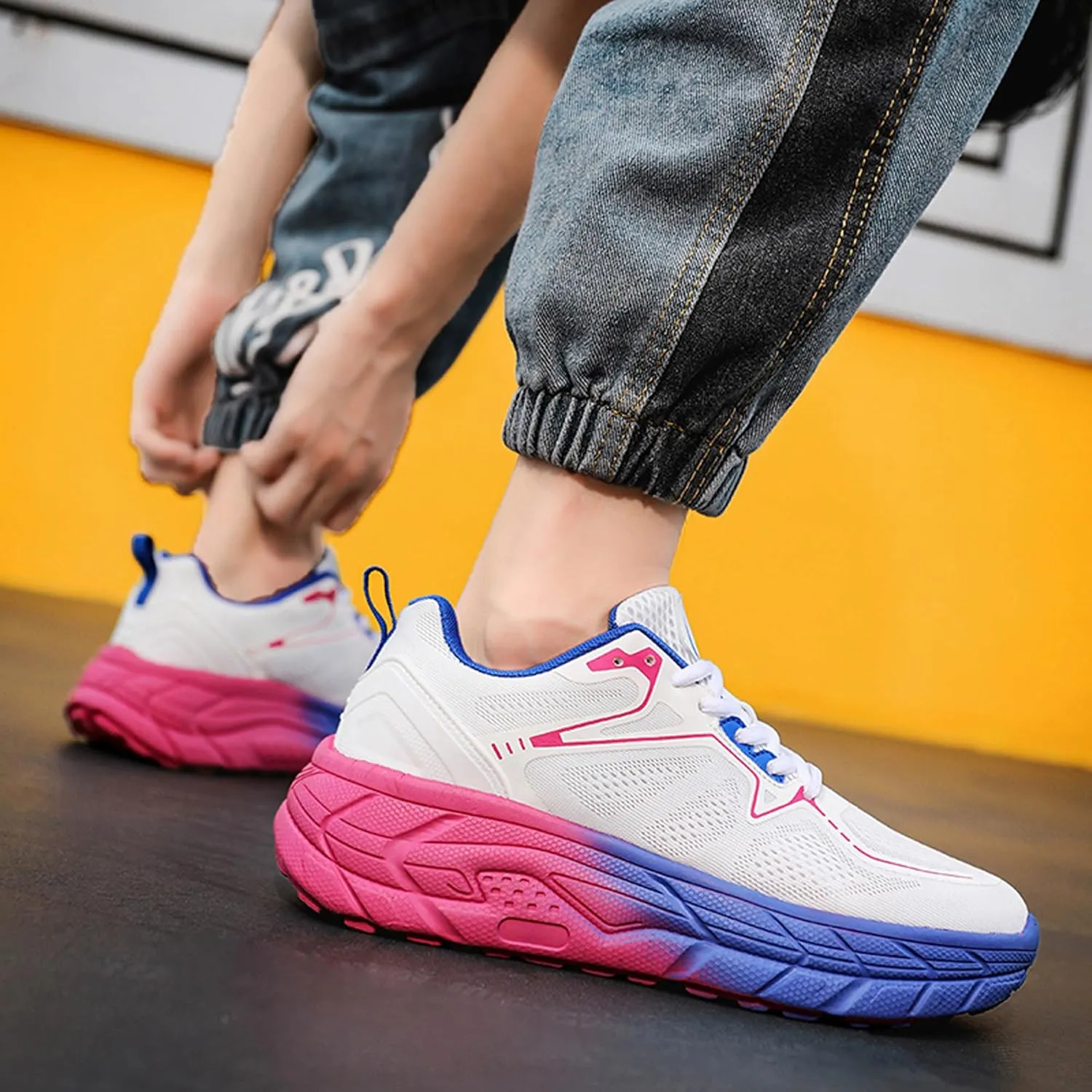 Men's Women's High Top Graffiti Anti Slip Arch Support Casual Sports Basketball Shoes, Men's Breathable Fitness Cushioning Training Running Shoes