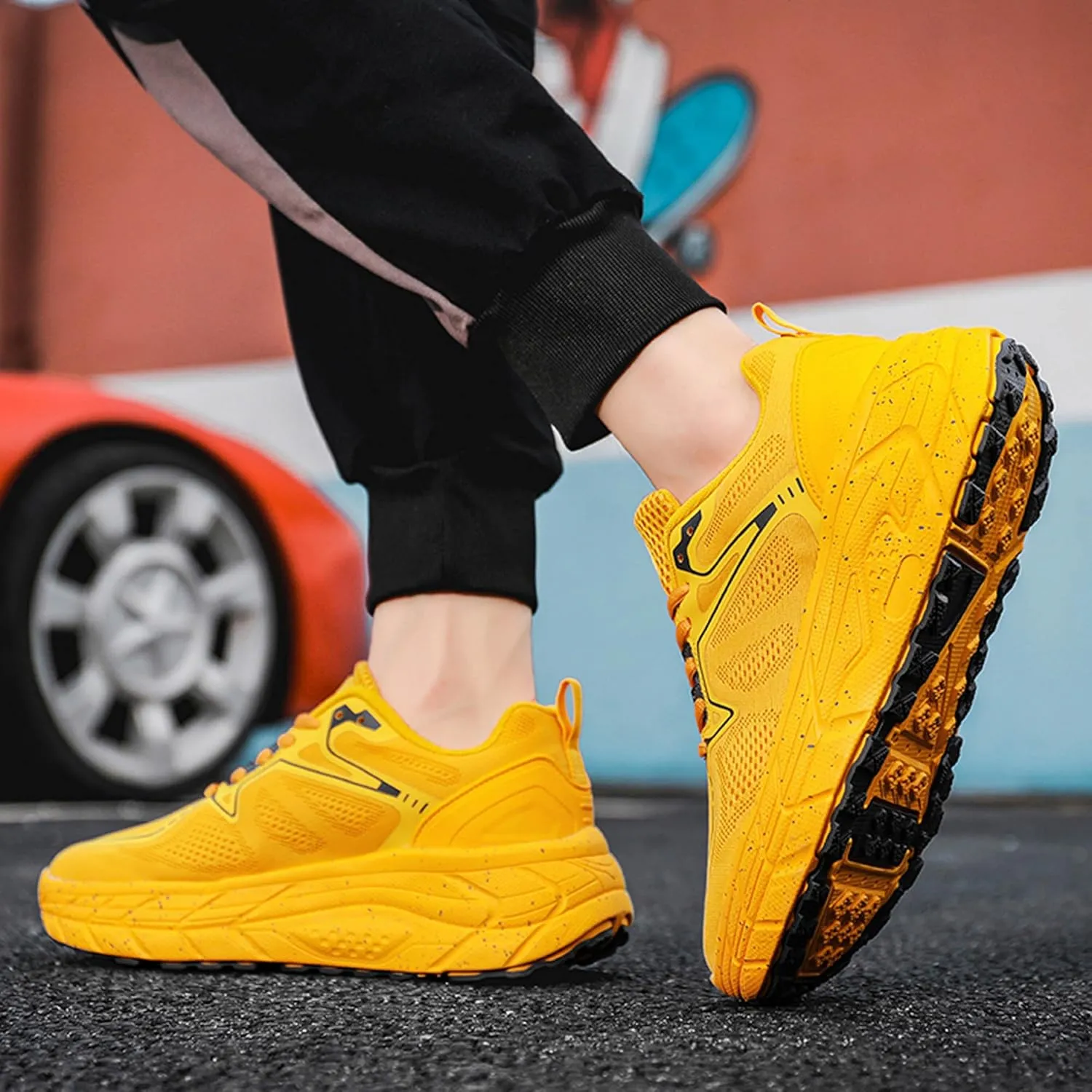 Men's Women's High Top Graffiti Anti Slip Arch Support Casual Sports Basketball Shoes, Men's Breathable Fitness Cushioning Training Running Shoes