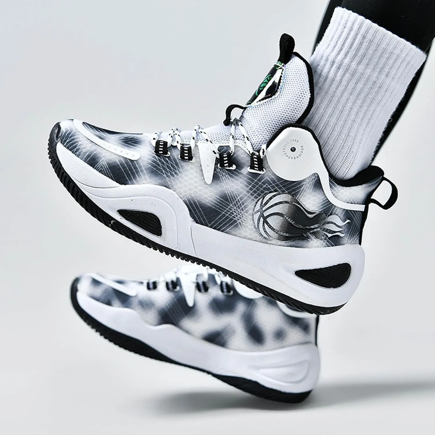 Men's Women's High Top Graffiti Anti Slip Training Basketball Shoes, Arch Support Casual Breathable Sports Running Shoes, Fitness Cushioning Walking Jogging Shoes