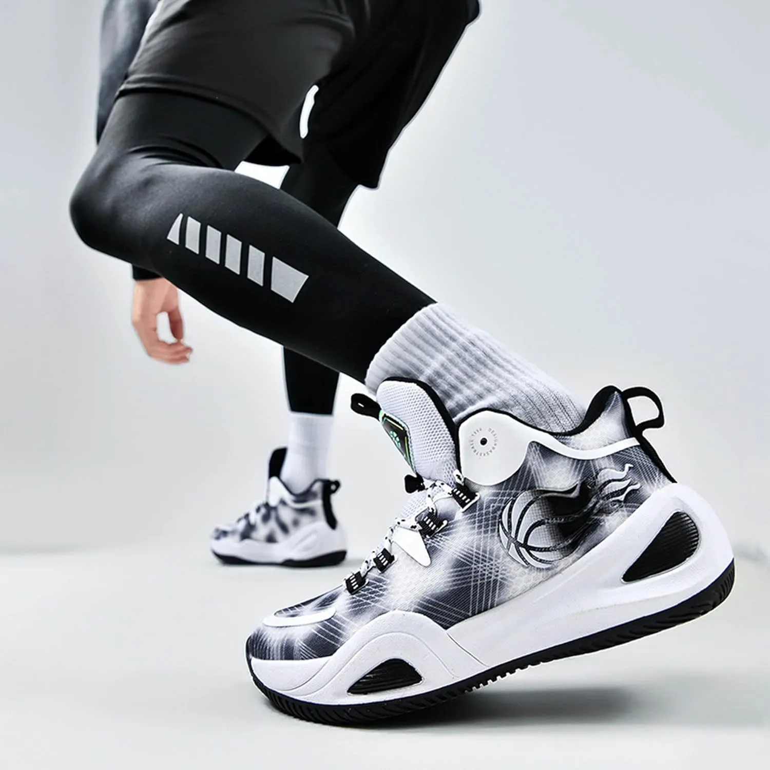 Men's Women's High Top Graffiti Anti Slip Training Basketball Shoes, Arch Support Casual Breathable Sports Running Shoes, Fitness Cushioning Walking Jogging Shoes