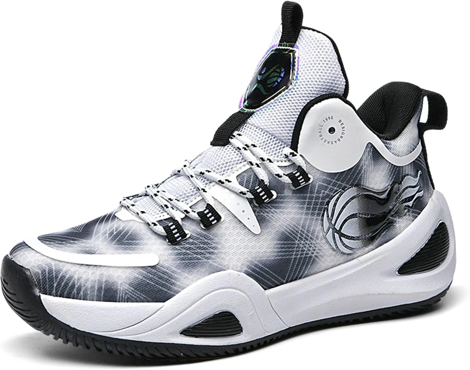 Men's Women's High Top Graffiti Anti Slip Training Basketball Shoes, Arch Support Casual Breathable Sports Running Shoes, Fitness Cushioning Walking Jogging Shoes
