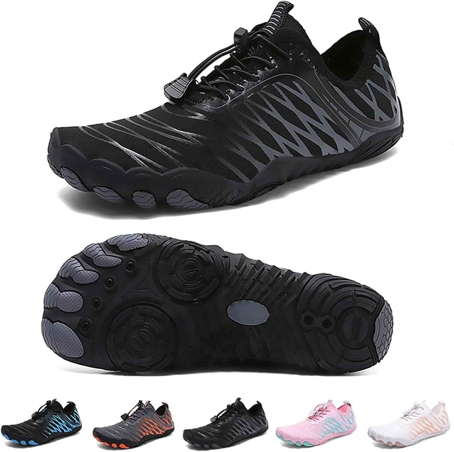 Mens Womens Water Shoes Non Slip Quick-Dry,Aqua Shoes Barefoot for Beach Surf Hiking Pool Water Sports Couple Summer Hiking Gym Fitness Lghtweight Breathable Sneakers Indoor Comfy Thick Shoe