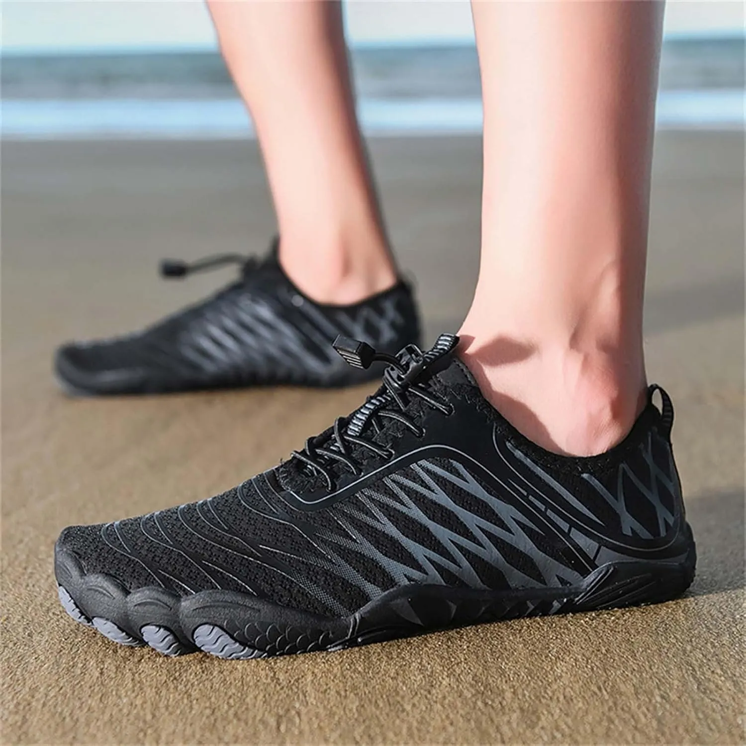 Mens Womens Water Shoes Non Slip Quick-Dry,Aqua Shoes Barefoot for Beach Surf Hiking Pool Water Sports Couple Summer Hiking Gym Fitness Lghtweight Breathable Sneakers Indoor Comfy Thick Shoe