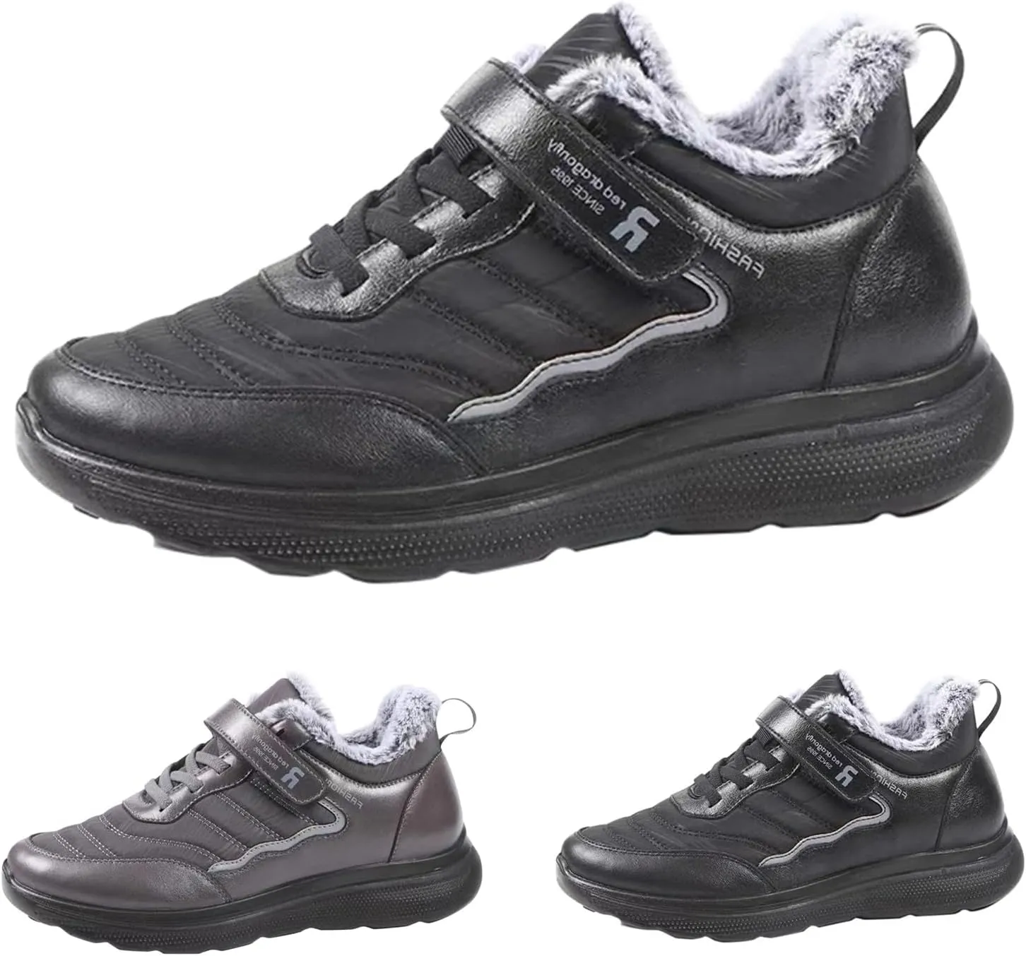 Mens Work Boots Composite Hiking Sneakers with Warm Fur Lining Womens Working Shoes Soft Toe Mid Waterproof Outdoor Botas Lightweight Hike Grounded Footwear