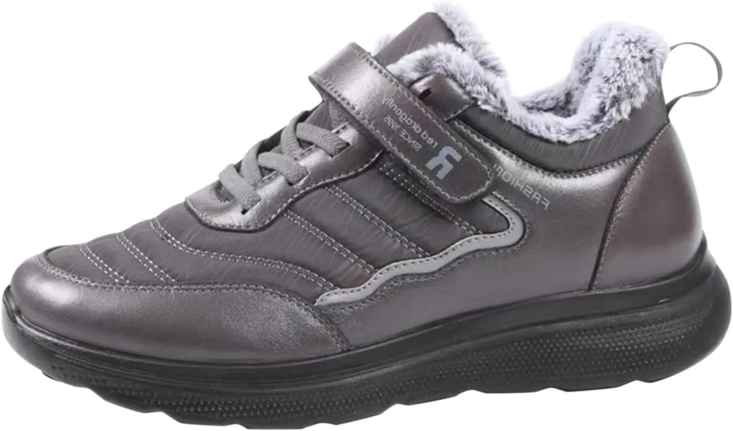 Mens Work Boots Composite Hiking Sneakers with Warm Fur Lining Womens Working Shoes Soft Toe Mid Waterproof Outdoor Botas Lightweight Hike Grounded Footwear