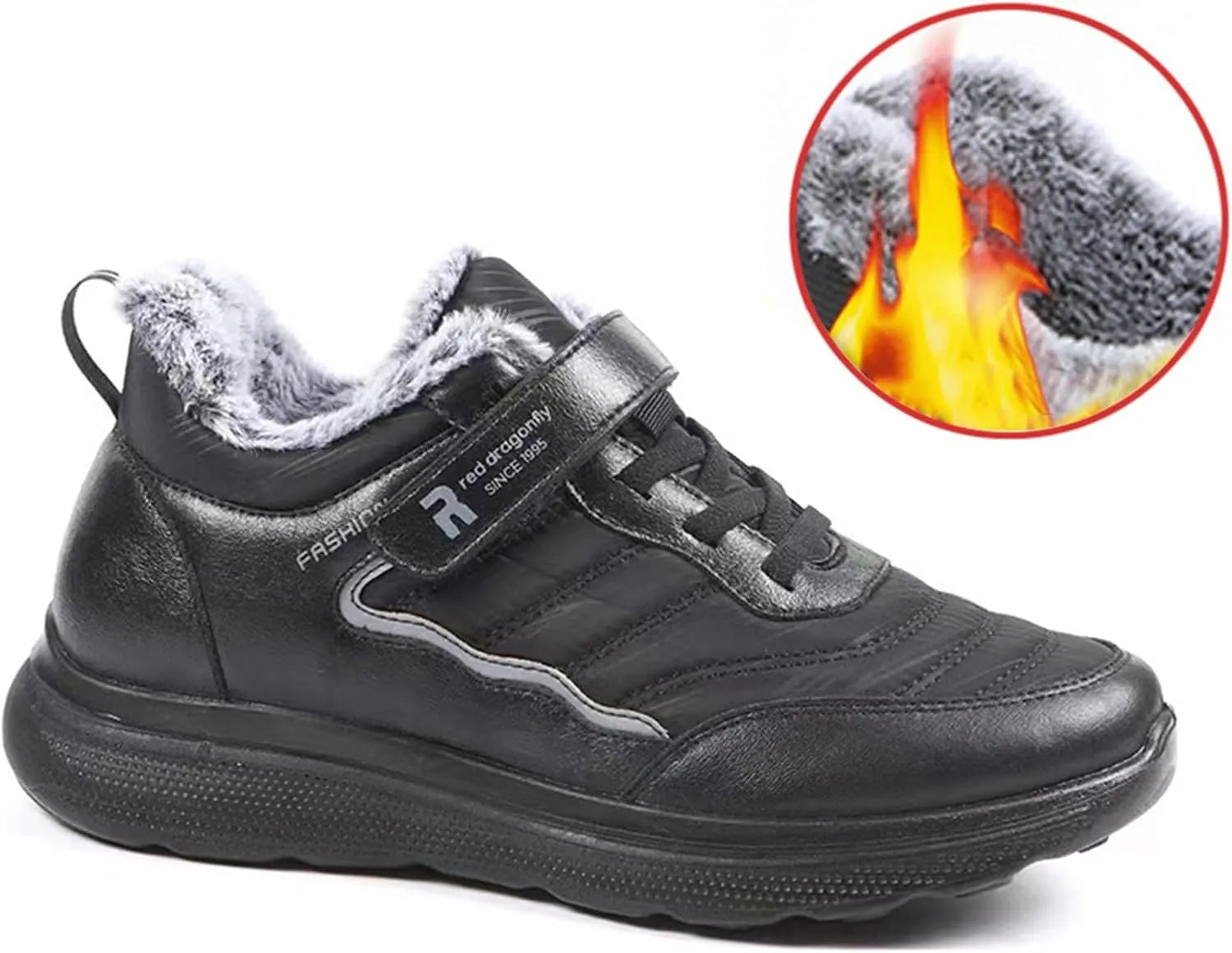 Mens Work Boots Composite Hiking Sneakers with Warm Fur Lining Womens Working Shoes Soft Toe Mid Waterproof Outdoor Botas Lightweight Hike Grounded Footwear