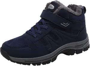 Men's Work Boots Composite Toe Hiking Sneakers Shoes Warm Fur Lined Workout Shoes for Women Non Steel Toe Work Botas Soft Toe Non Slip Rubber Sole Hike Grounded Footwear