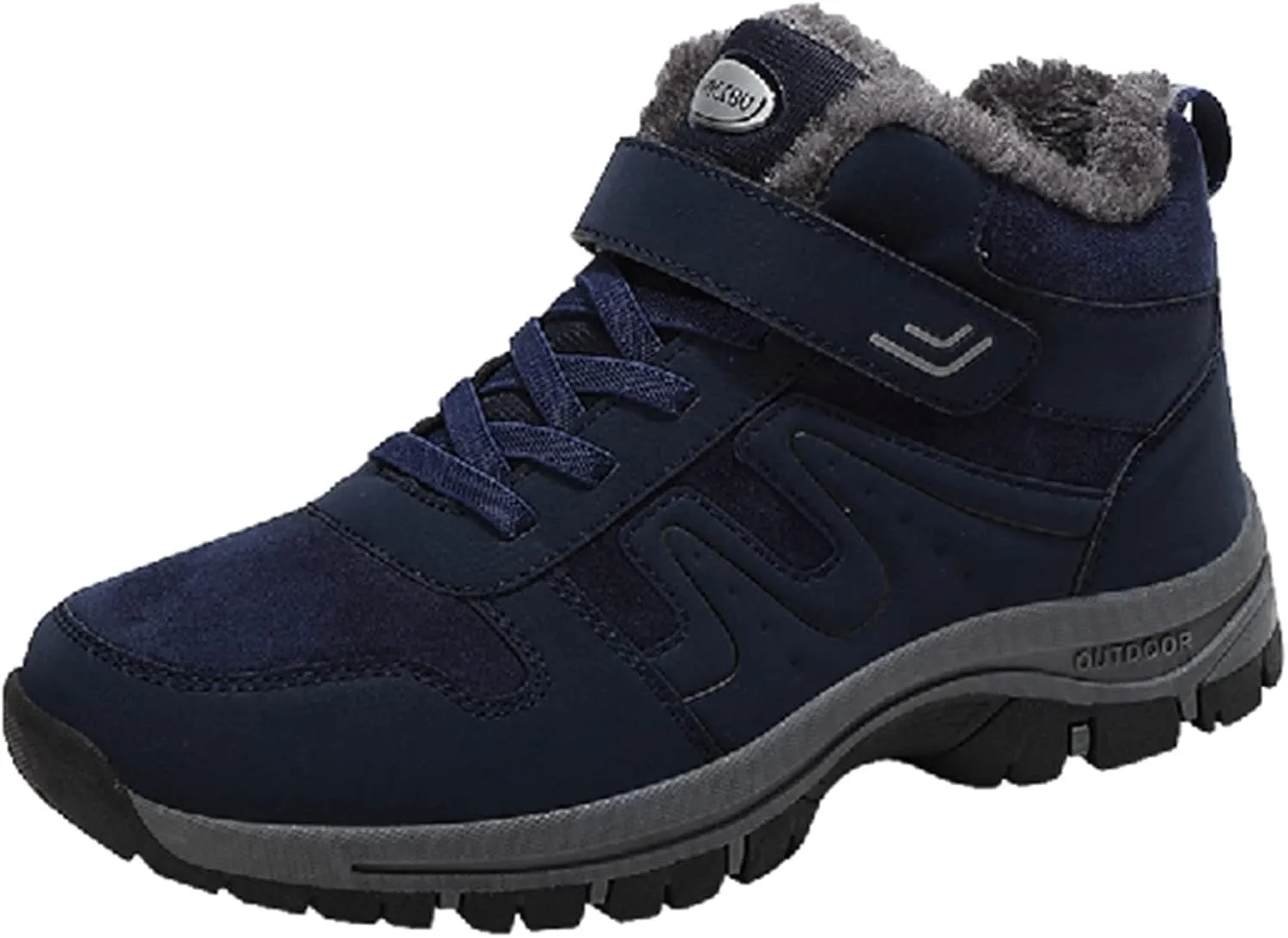 Men's Work Boots Composite Toe Hiking Sneakers Shoes Warm Fur Lined Workout Shoes for Women Non Steel Toe Work Botas Soft Toe Non Slip Rubber Sole Hike Grounded Footwear