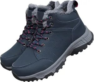 Men's Work Boots Composite Toe Hiking Sneakers with Warm Fur Lining Women's Workout Shoes Comfortable Waterproof Work Shoes Non-Slip Hike Grounded Footwear