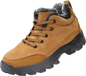 Men's Work Boots Composite Toe Hiking Sneakers with Warm Fur Lining Women's Workout Shoes Comfortable Waterproof Work Shoes Non-Slip Hike Grounded Footwear