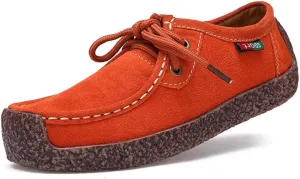 MIOKE Women's Casual Driving Loafers Moccasins Lace Up Breathable Comfortable Driver Flat Oxfords Shoes