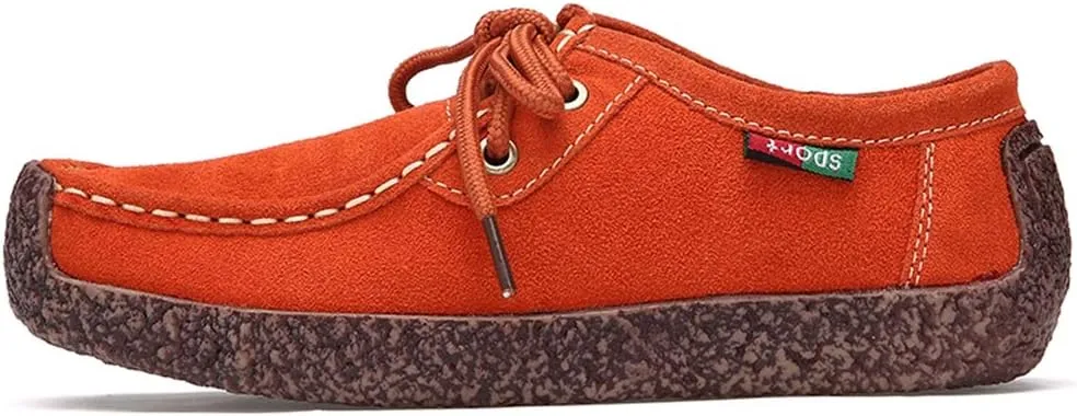 MIOKE Women's Casual Driving Loafers Moccasins Lace Up Breathable Comfortable Driver Flat Oxfords Shoes