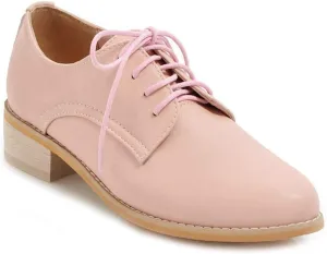 MIOKE Women's Casual Lace Up Oxford Brogues Round Toe Comfort Flat Low Heel Vintage School Oxfords Shoes