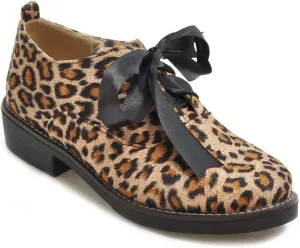 MIOKE Women's Wedge Platform Oxfords Shoes Round Toe Wingtip Lace Up Leather Chunky High Heel Dress Shoes