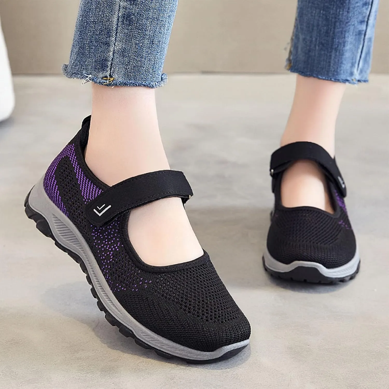 Orthopedic Casual Sneakers for Women Slip On Walking Shoes with Arch Support Comfortable Loafers Plantar Fasciitis Relief Foot Heel Pain Diabetic