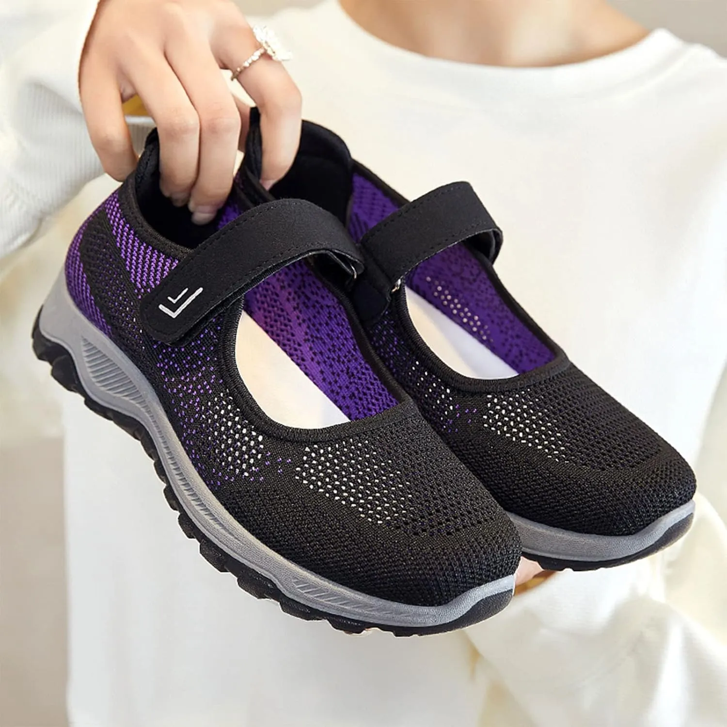 Orthopedic Casual Sneakers for Women Slip On Walking Shoes with Arch Support Comfortable Loafers Plantar Fasciitis Relief Foot Heel Pain Diabetic