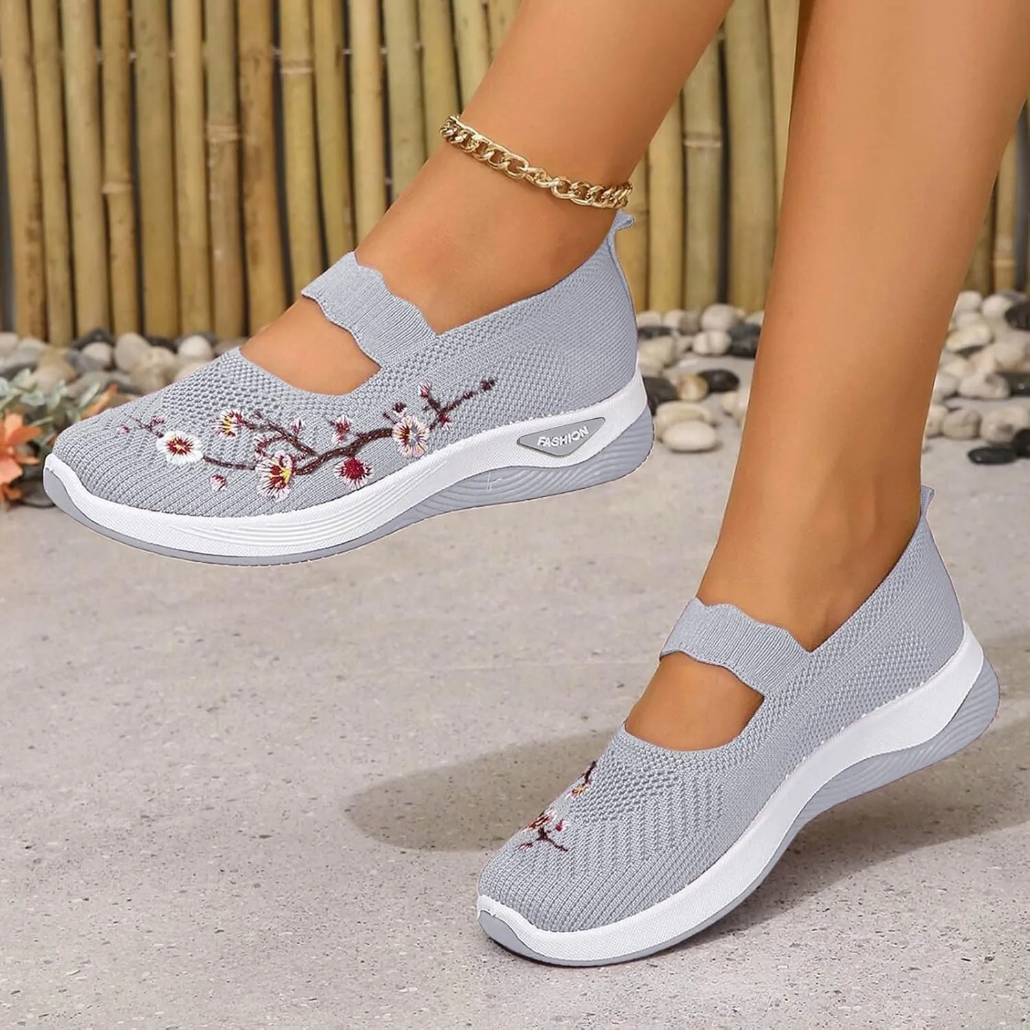 Orthopedic Shoes for Women, Comfortable Wear Orthowear Sneakers Breathable Mesh Casual Footwear Walking Running Sneakers with Arch Support Soft Comfy Cushion ﻿