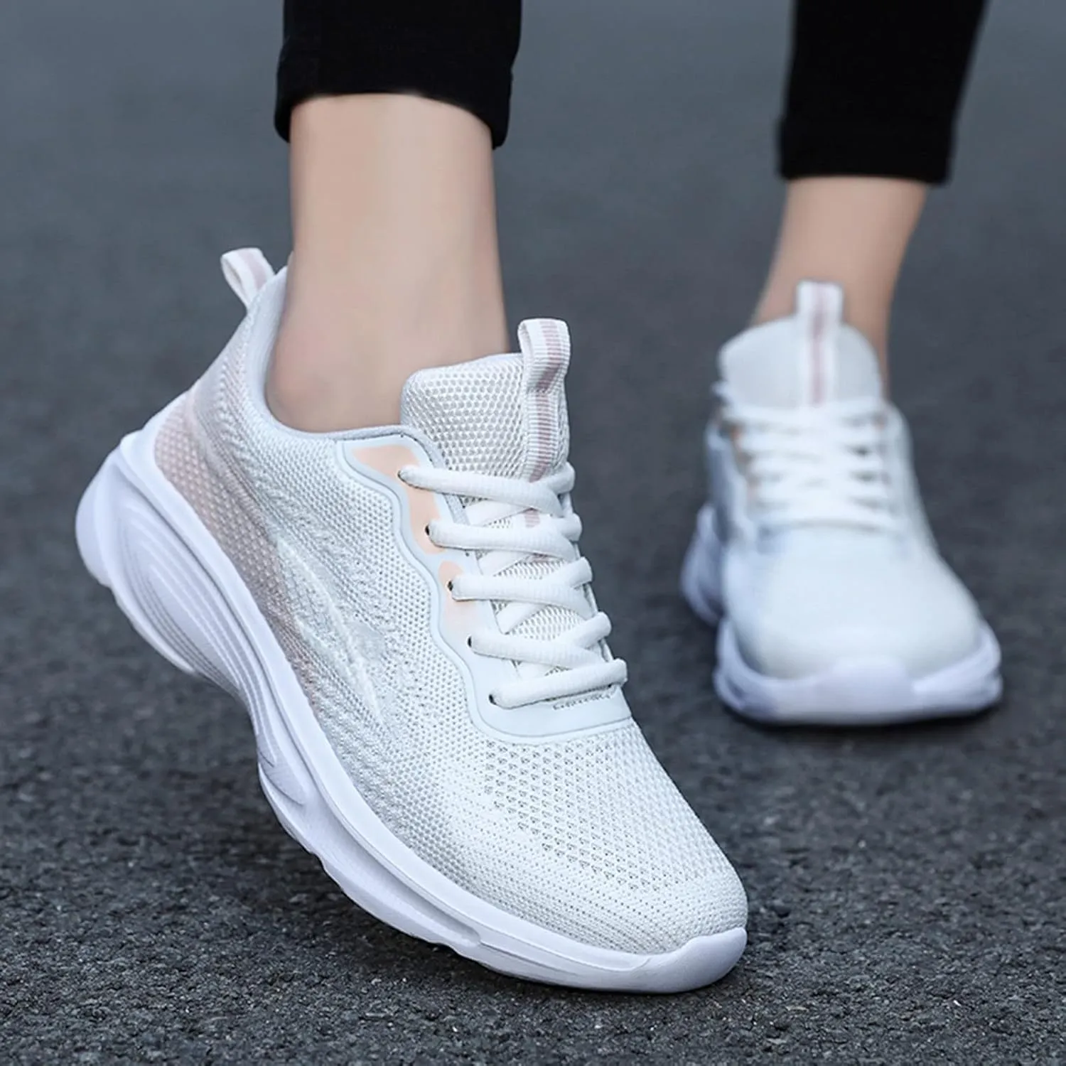 Orthopedic Shoes for Women, Comfortable Wear Orthowear Sneakers Breathable Mesh Casual Footwear Walking Running Sneakers with Arch Support Soft Comfy Cushion