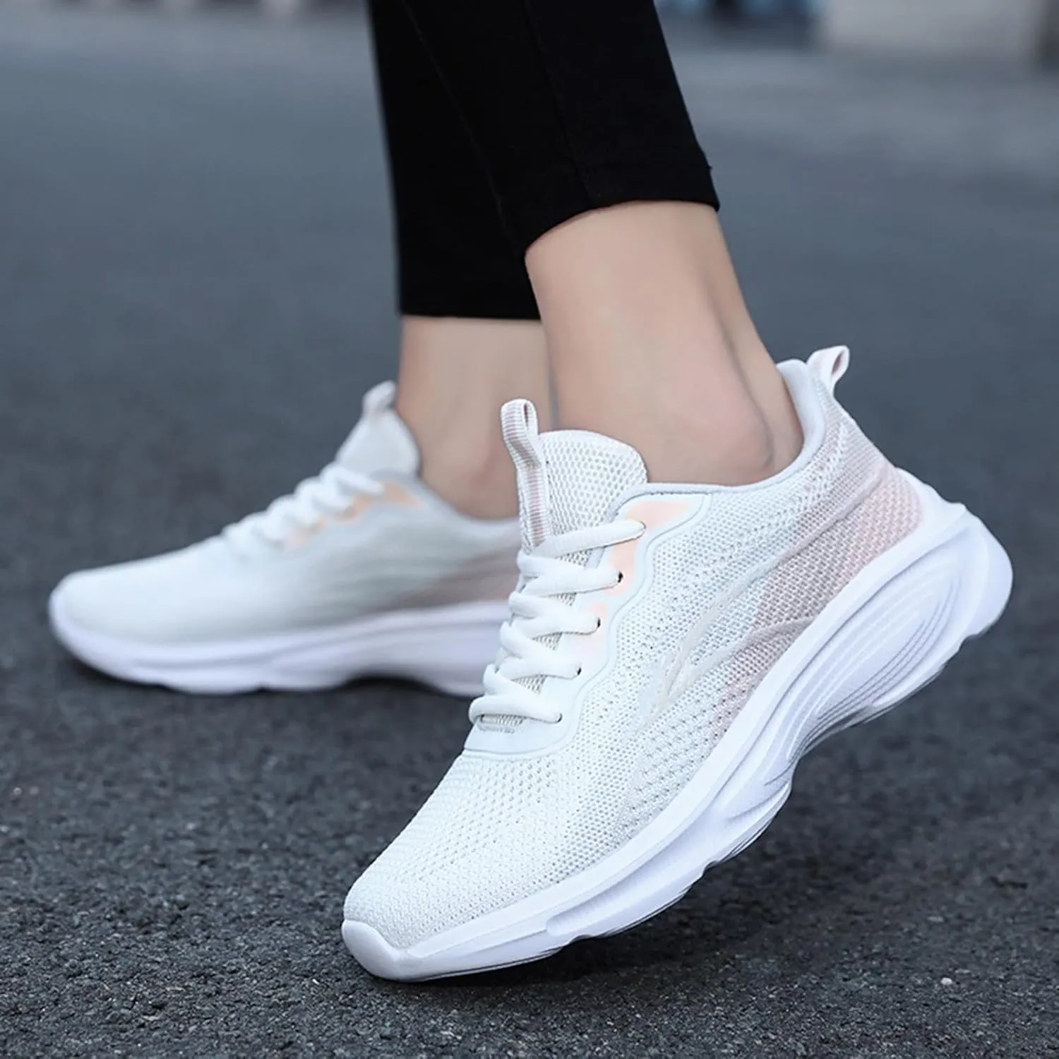 Orthopedic Shoes for Women, Comfortable Wear Orthowear Sneakers Breathable Mesh Casual Footwear Walking Running Sneakers with Arch Support Soft Comfy Cushion