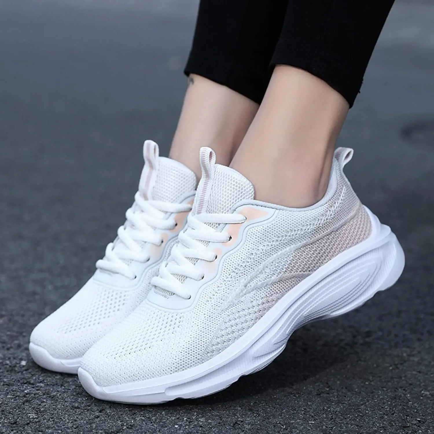 Orthopedic Shoes for Women, Comfortable Wear Orthowear Sneakers Breathable Mesh Casual Footwear Walking Running Sneakers with Arch Support Soft Comfy Cushion