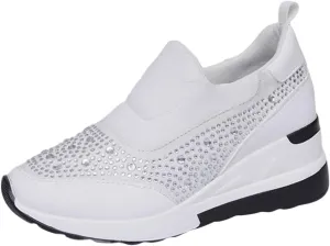 Orthopedic Shoes for Women Leather Rhinestones Patched Shoes Thick Sole Wedges Dress Shoes Arch Support Shoes