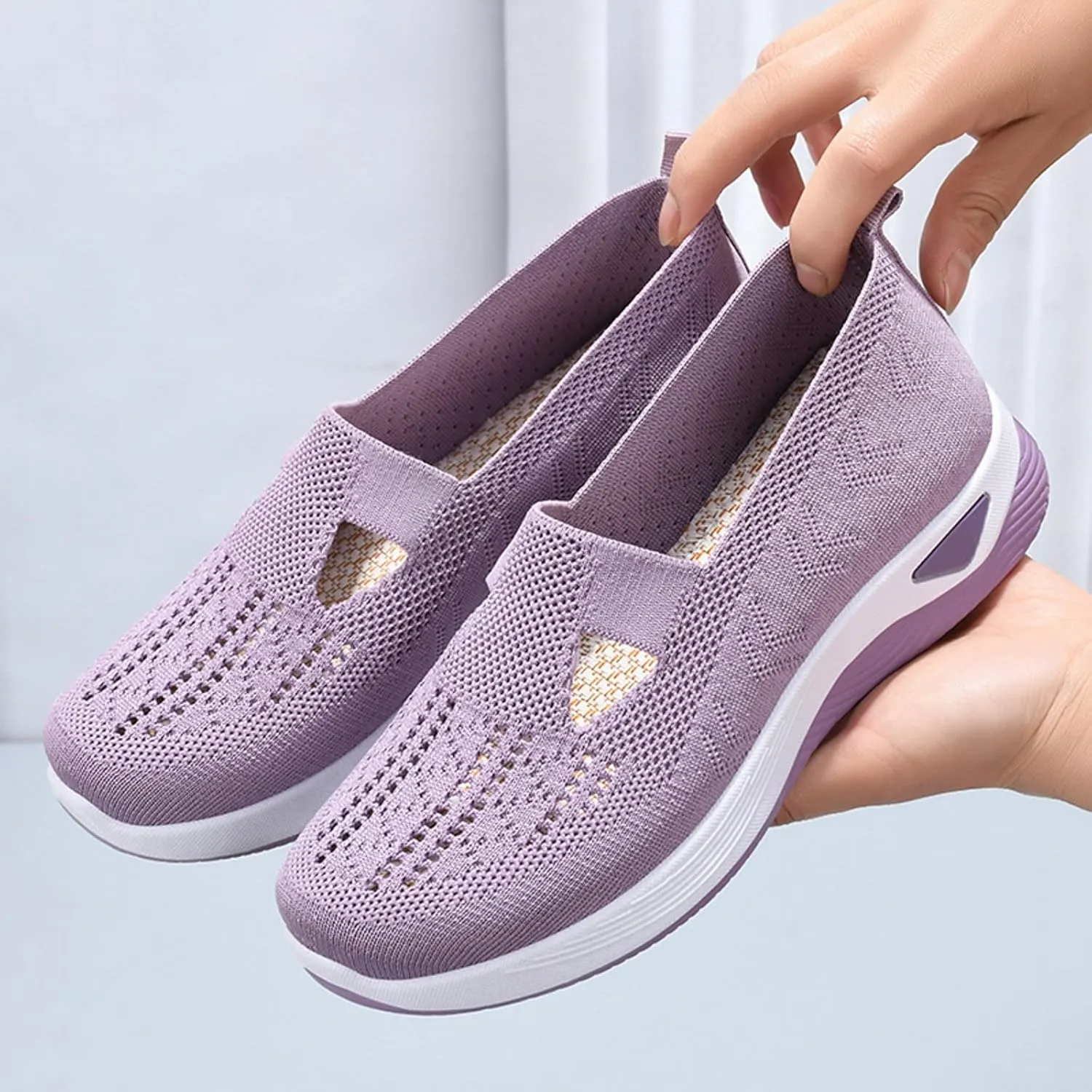 Orthopedic Slip On Loafers for Women with Arch Support Comfortable Walking Shoes Casual Sneakers for Plantar Fasciitis Foot Heel Pain Relief Swollen Feet