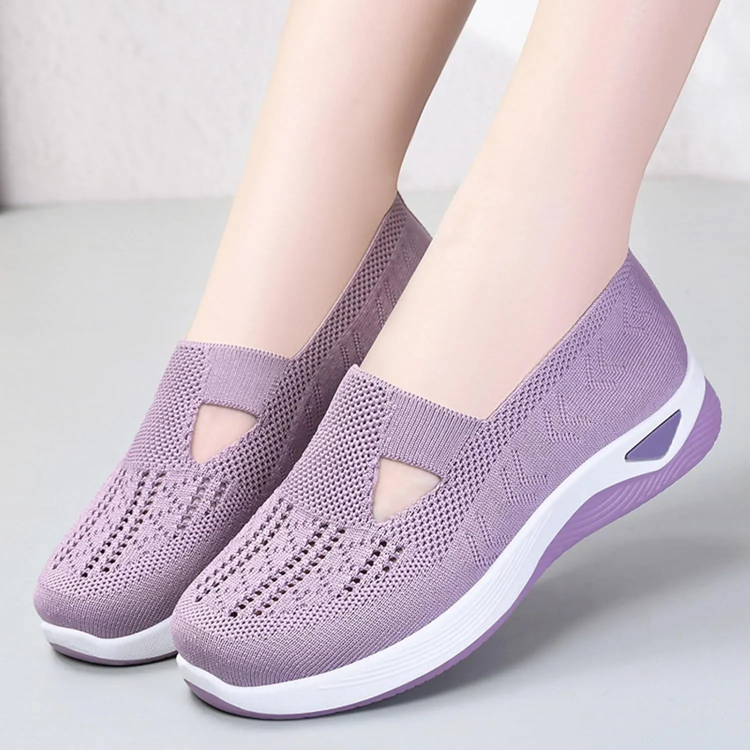 Orthopedic Slip On Loafers for Women with Arch Support Comfortable Walking Shoes Casual Sneakers for Plantar Fasciitis Foot Heel Pain Relief Swollen Feet
