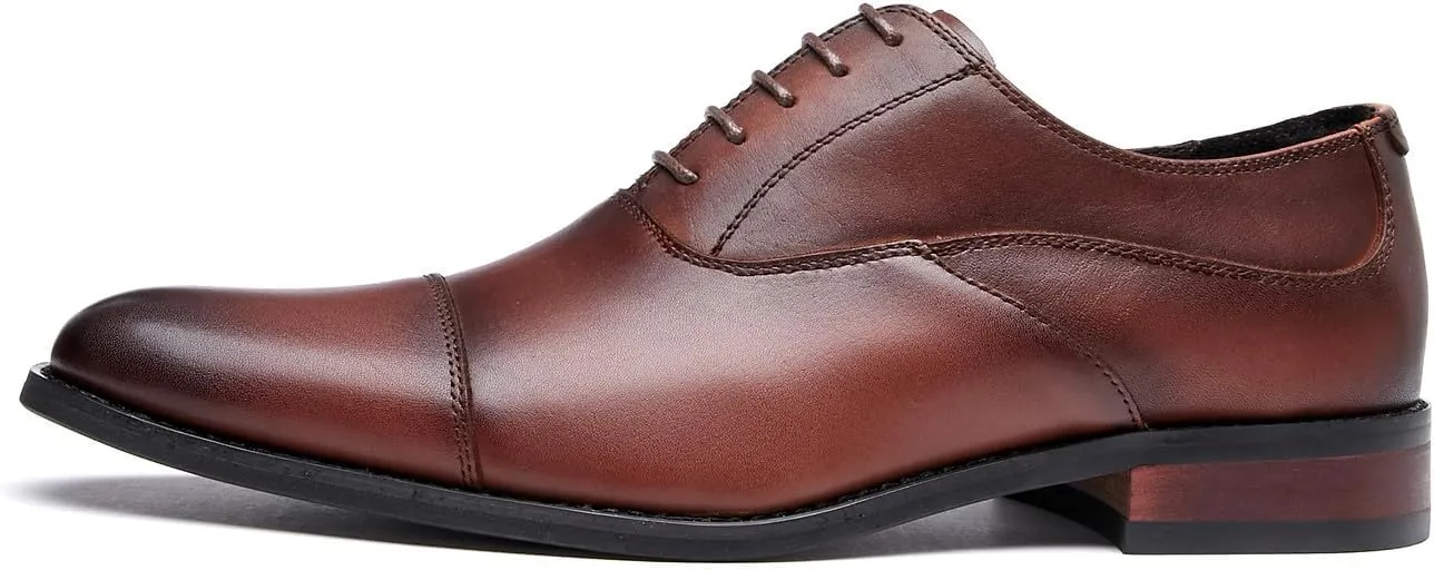 Santimon Men's Oxfords Formal Dress Derby Genuine Leather Wingtip Oxfords Shoes Fashion Business Casual Tuxedo Shoes