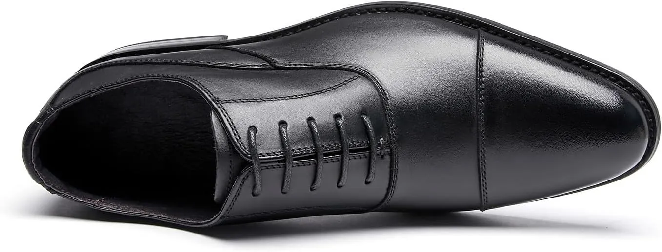 Santimon Men's Oxfords Formal Dress Derby Genuine Leather Wingtip Oxfords Shoes Fashion Business Casual Tuxedo Shoes