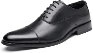 Santimon Men's Oxfords Formal Dress Derby Genuine Leather Wingtip Oxfords Shoes Fashion Business Casual Tuxedo Shoes