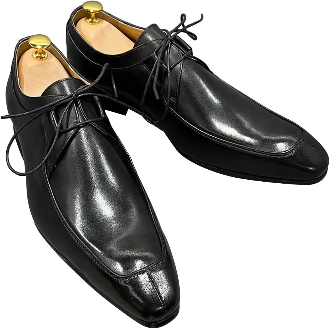 Santimon Mens Oxfords Formal Dress Genuine Leather Handmade Casual Derby Wedding Tuxedo Fashion Walking Shoes for Men