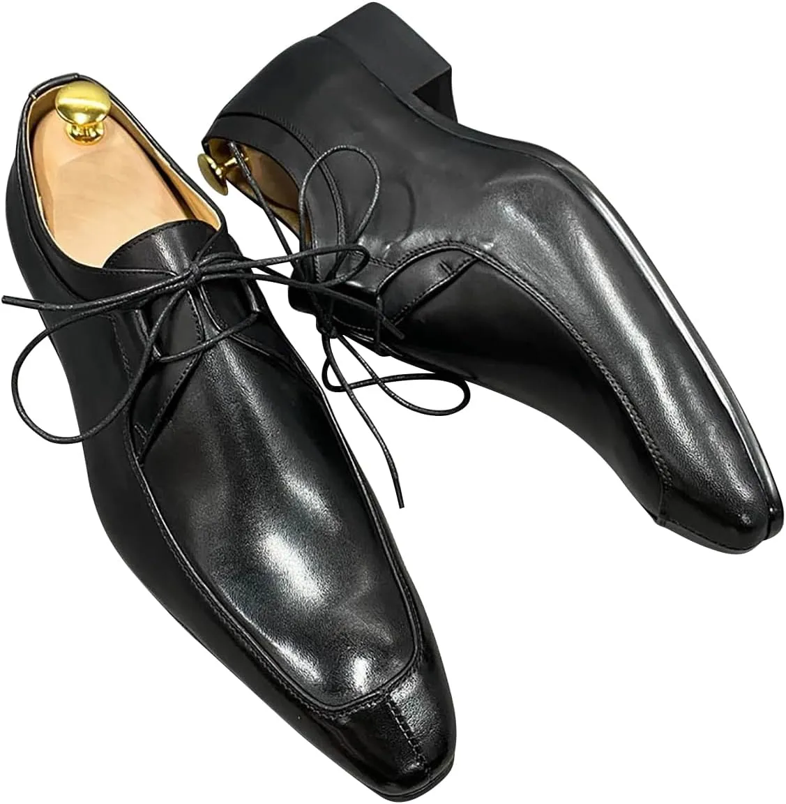Santimon Mens Oxfords Formal Dress Genuine Leather Handmade Casual Derby Wedding Tuxedo Fashion Walking Shoes for Men