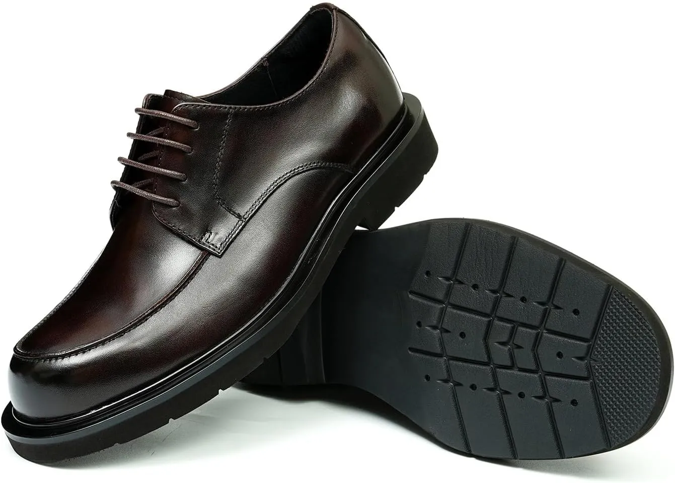 Santimon Oxfords for Men Formal Dress Suit Shoes Genunie Leather Plain Toe Modern Prom Derby Mens Fashion Tuxedo Wedding Dress Business Causal Lightweight Comfortable Shoes