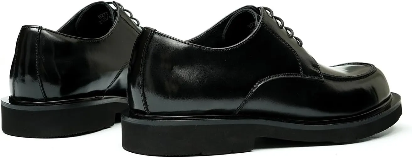 Santimon Oxfords for Men Formal Dress Suit Shoes Genunie Leather Plain Toe Modern Prom Derby Mens Fashion Tuxedo Wedding Dress Business Causal Lightweight Comfortable Shoes