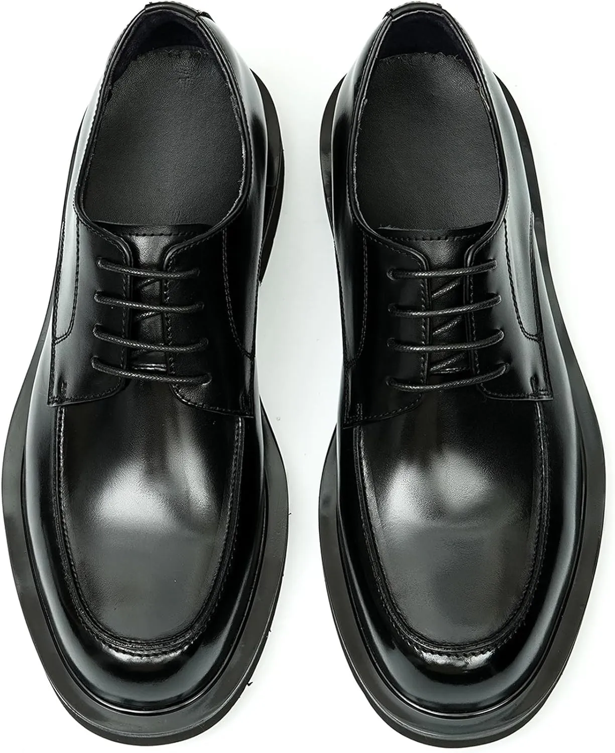 Santimon Oxfords for Men Formal Dress Suit Shoes Genunie Leather Plain Toe Modern Prom Derby Mens Fashion Tuxedo Wedding Dress Business Causal Lightweight Comfortable Shoes
