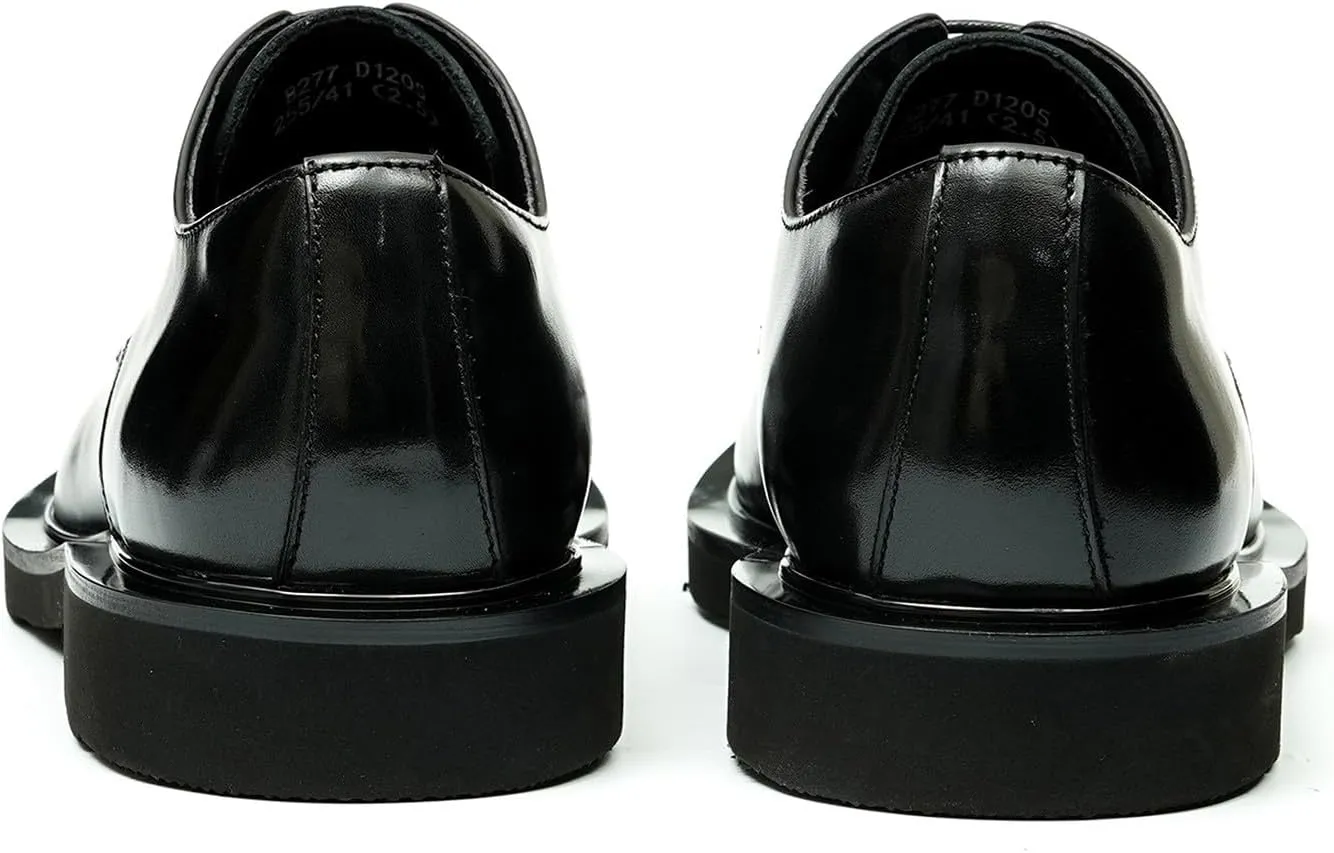 Santimon Oxfords for Men Formal Dress Suit Shoes Genunie Leather Plain Toe Modern Prom Derby Mens Fashion Tuxedo Wedding Dress Business Causal Lightweight Comfortable Shoes